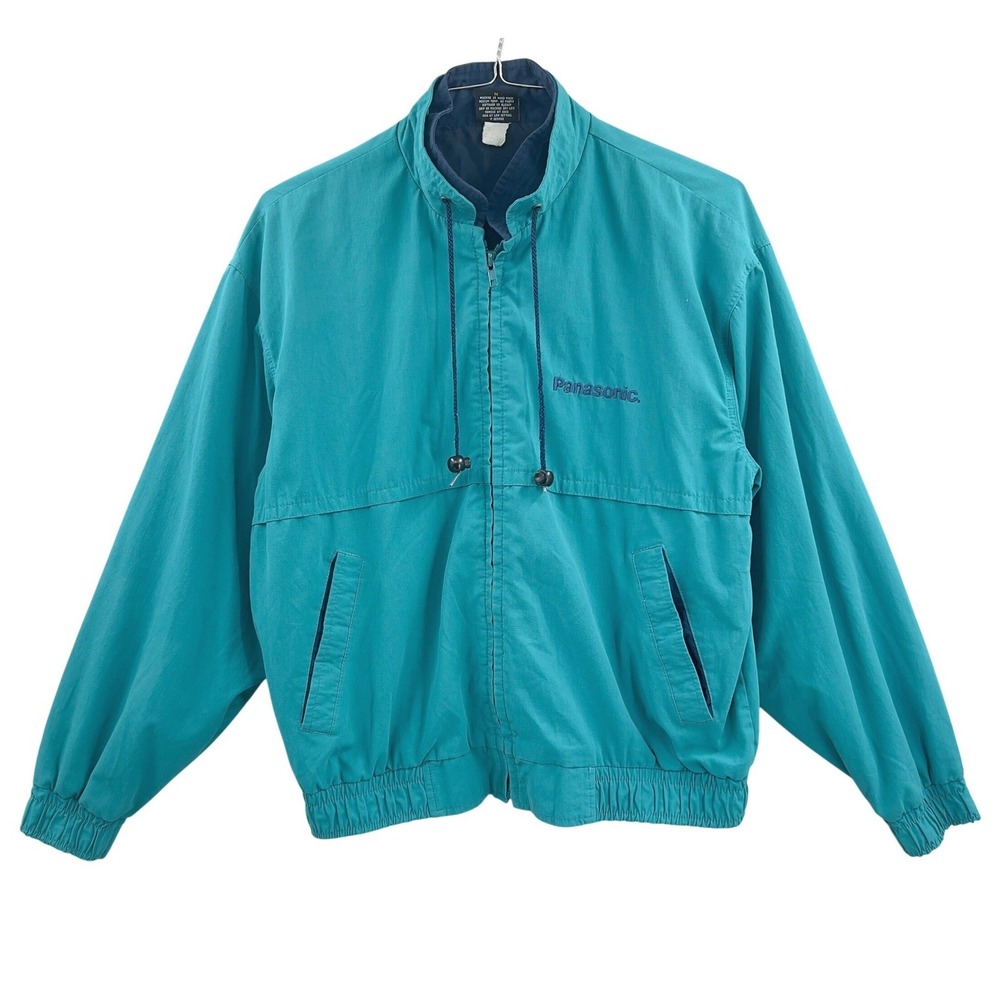 Vintage Nemesis Sportswear Windbreaker Jacket Teal Panasonic Logo Men's‎ M 90s